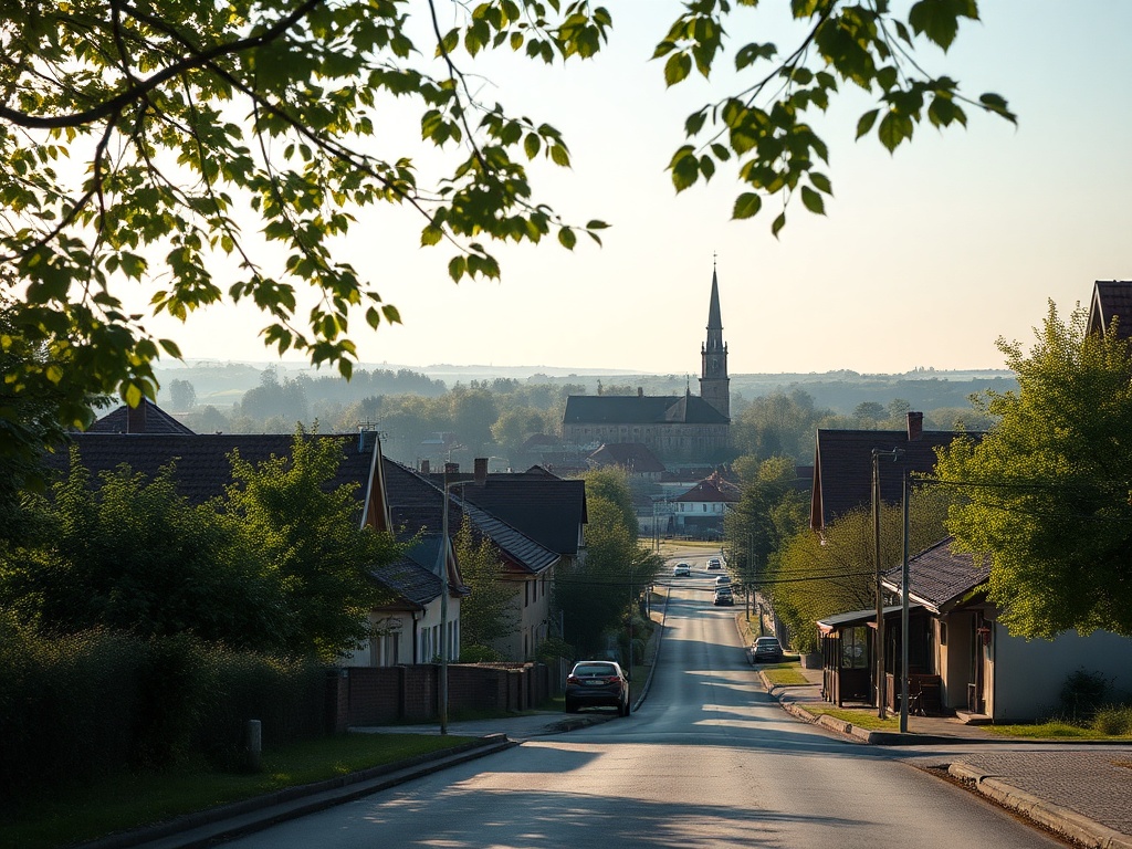 Biały bocian z czarnymi skrzydłami stojący w gnieździe na dachu domu w Konstantynowie Łódzkim