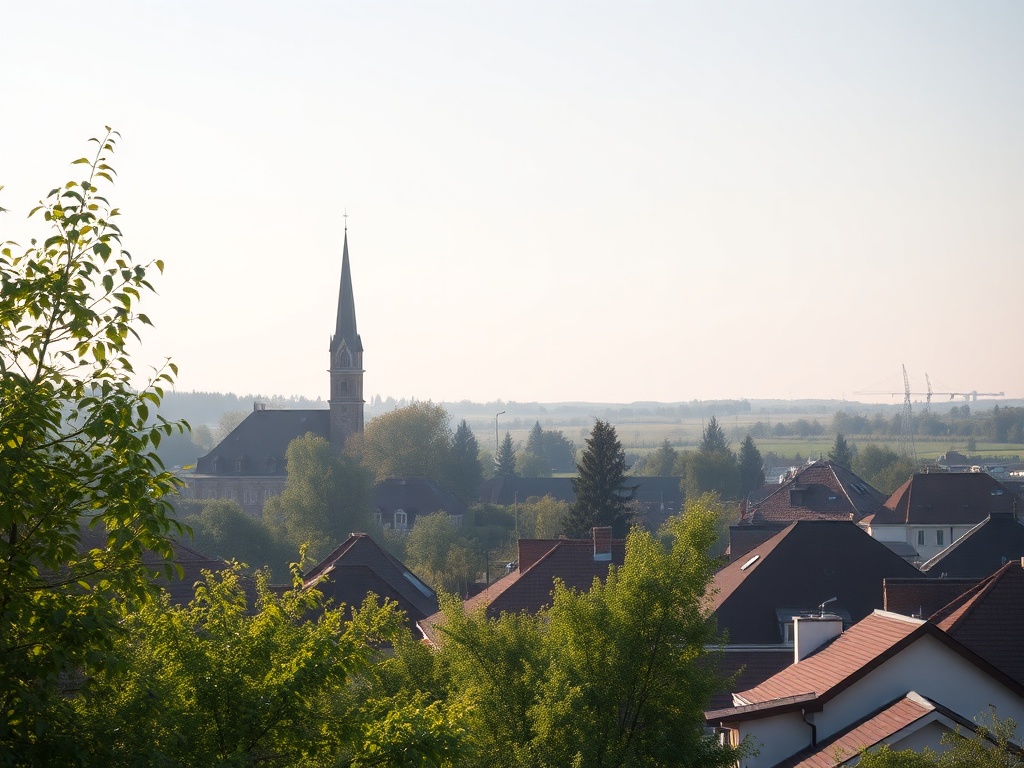 Biały bocian powracający do gniazda na słupie elektrycznym w wiosennym krajobrazie, bokrajobrazie Konstantynowa Łódzkiego
